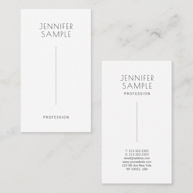 Tarjeta De Visita Diseño moderno elegante y sencillo con papel mate (Anverso / Reverso)