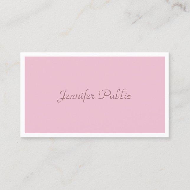 Tarjeta De Visita Diseño moderno en Rosa clásico elegante de moda (Anverso)