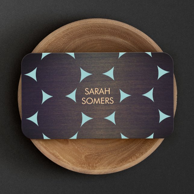 Tarjeta De Visita Diseño moderno Guay Wood Grain Circles Pattern (Subido por el creador)