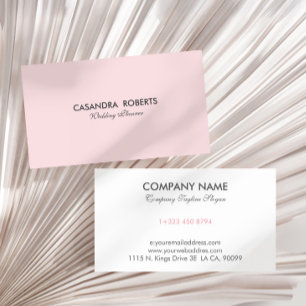 Tarjeta De Visita Diseño moderno minimalista rosa y blanco