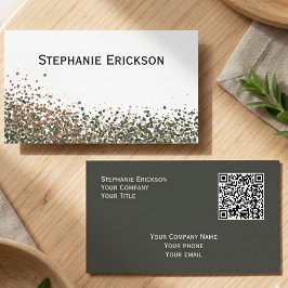 Tarjeta De Visita Diseño moderno minimalista verde bosque y cobre