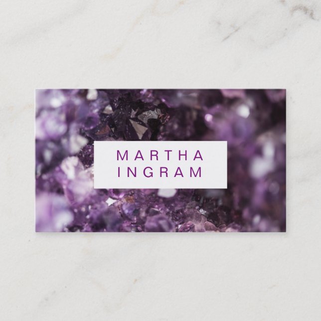 Tarjeta De Visita diseño moderno negrita violeta malva de cristal (Anverso)