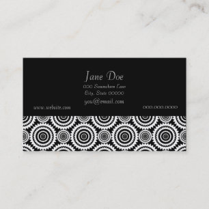 Tarjeta De Visita Diseño Moderno Patrón de Caleidoscopio en Blanco y