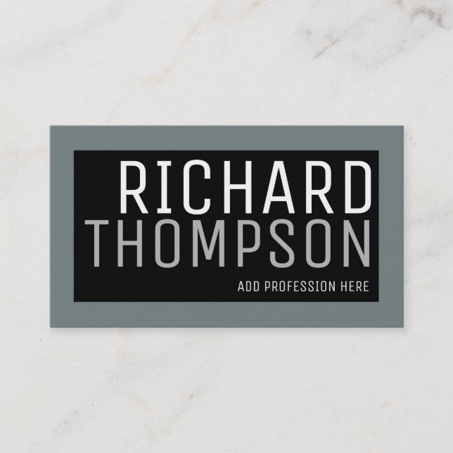 Tarjeta De Visita Diseño moderno profesional con borde gris (Anverso)