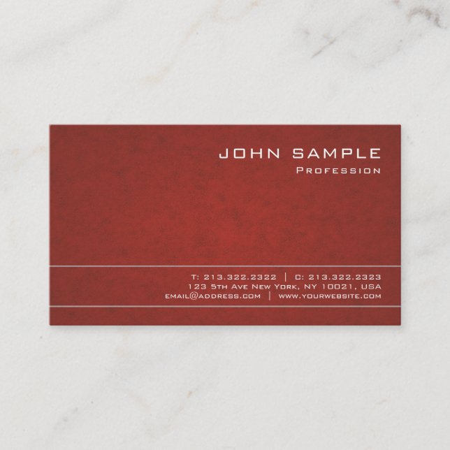 Tarjeta De Visita Diseño Moderno Profesional Elegante Lujo Clásico (Anverso)