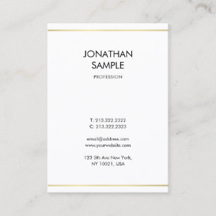 Tarjeta De Visita Diseño moderno sencillo creativo profesional Gold