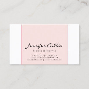 Tarjeta De Visita Diseño moderno simple creativo rosa blanco con est