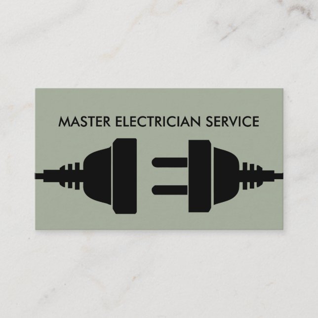 Tarjeta De Visita Diseño moderno y audaz del Electricista (Anverso)