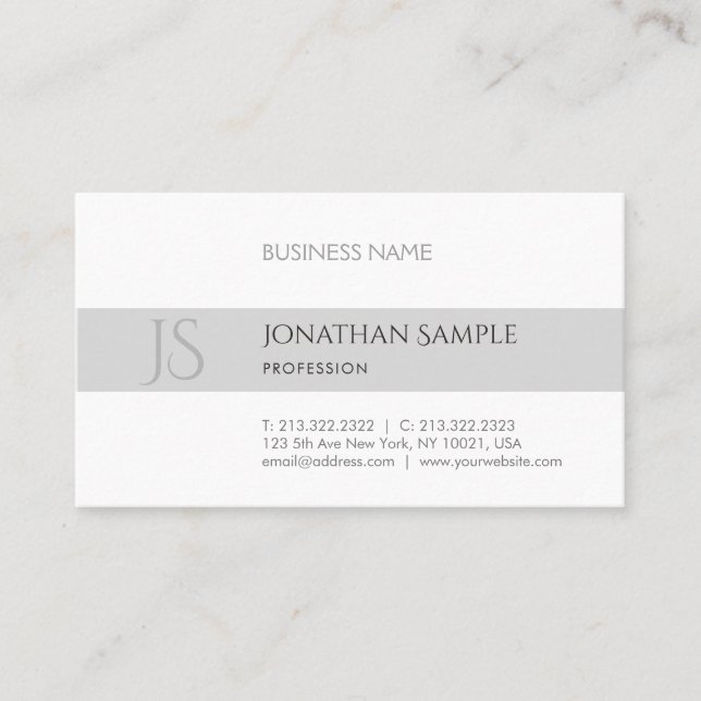 Tarjeta De Visita Diseño moderno y elegante, estilo moderno, Moda Mi (Anverso)