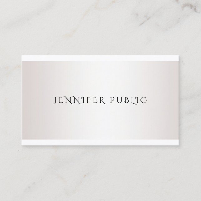 Tarjeta De Visita Diseño moderno y elegante Plantilla simple Faux Si (Anverso)