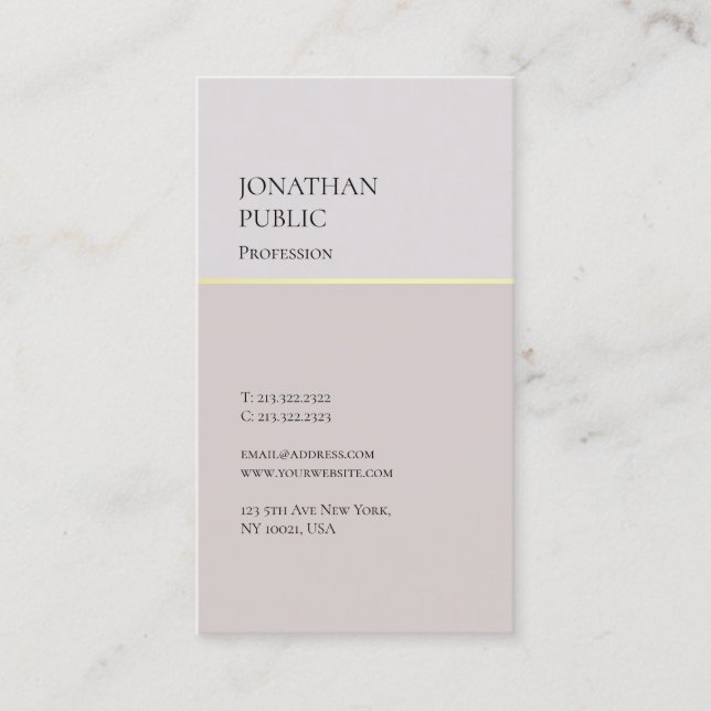 Tarjeta De Visita Diseño Moderno y Elegante Sencillo y De Lujo (Anverso)
