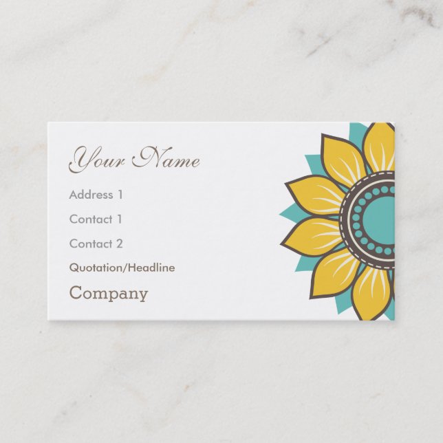 Tarjeta De Visita Diseño moderno y moderno de Floral Daisy (Anverso)