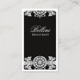 Tarjeta De Visita Diseño negro adornado