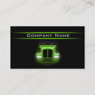 Tarjeta De Visita Diseño negro Diseño Green Truck Delantera Brillant