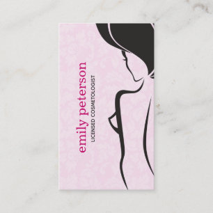 Tarjeta De Visita Diseño negro y rosa