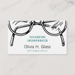 Tarjeta De Visita Diseño Óptico de Gafas Clásicas Profesionales