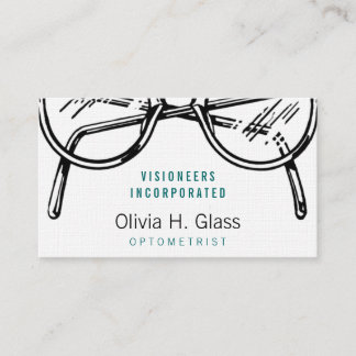 Tarjeta De Visita Diseño Óptico de Gafas Clásicas Profesionales