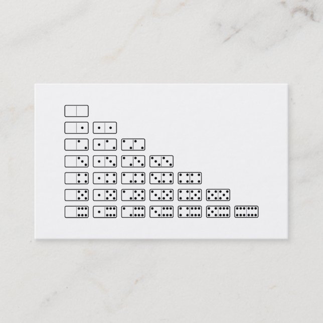 Tarjeta De Visita Diseño original Símbolos de Domino en blanco y neg (Anverso)