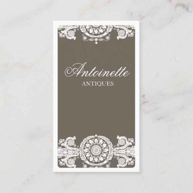 Tarjeta De Visita Diseño Ornate Light Brown (Anverso)