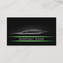 Tarjeta De Visita Diseño oscuro del coche de la línea verde Minimali
