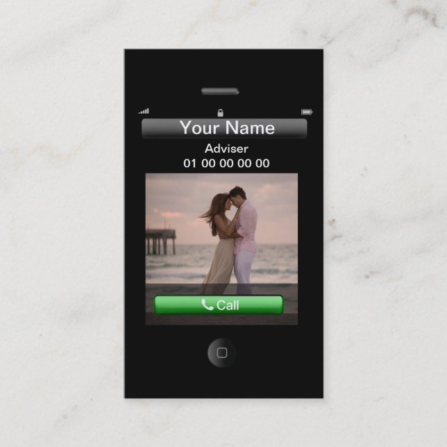 Tarjeta De Visita Diseño para iPhone de personalizable (con botones  (Anverso)