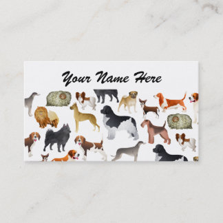 Tarjeta De Visita Diseño pedigrí lindo del papel pintado del perro