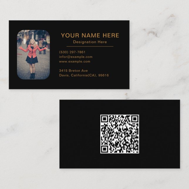 Tarjeta De Visita Diseño personalizado con profesional fotográfico (Anverso / Reverso)