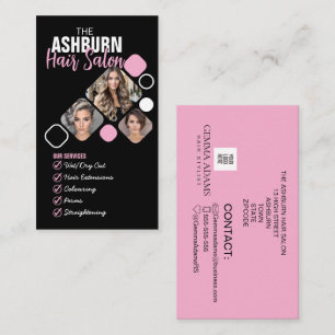 Tarjeta De Visita Diseño personalizado de fotos con estilo de pelo e