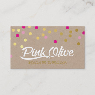 Tarjeta De Visita DISEÑO PERSONALIZADO - decoración de olivos rosado