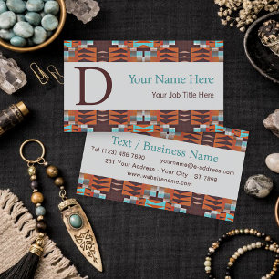Tarjeta De Visita Diseño personalizado inspirado en el patrón tribal
