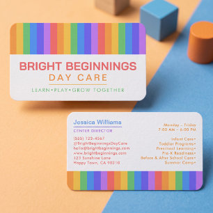 Tarjeta De Visita Diseño personalizado moderno con franja de arcoíri