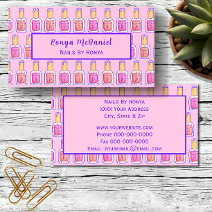 Tarjeta De Visita Diseño polaco rosa y de coral