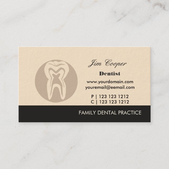 Tarjeta De Visita Diseño profesional Cirujano médico dental (Anverso)