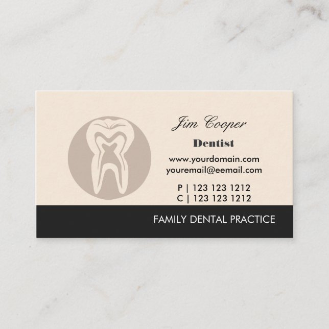 Tarjeta De Visita Diseño profesional Cirujano médico dental (Anverso)