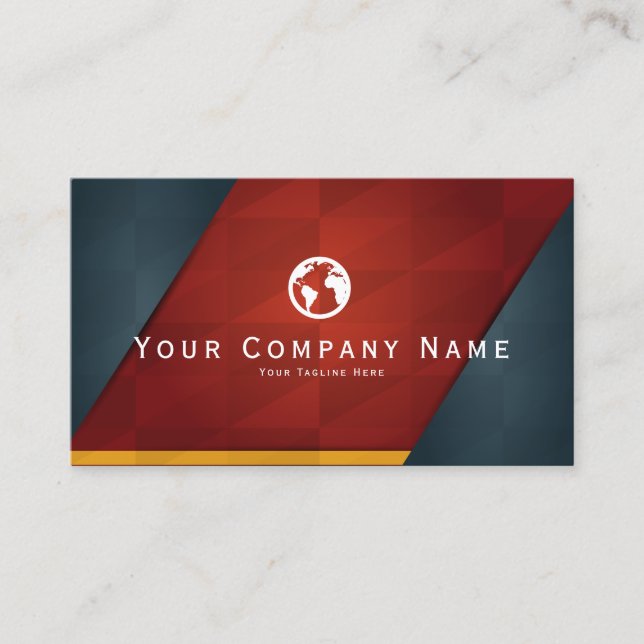 Tarjeta De Visita Diseño profesional corporativo angular geométrico (Anverso)