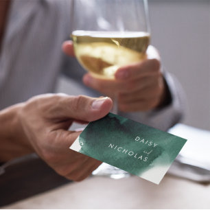 Tarjeta De Visita Diseño profesional de color de agua verde esmerald