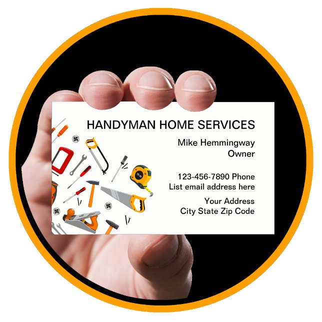 Tarjeta De Visita Diseño profesional de Handyman (Subido por el creador)