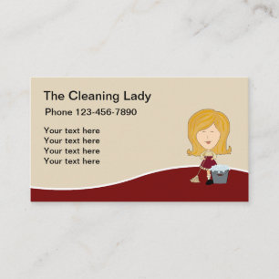 Tarjeta De Visita Diseño Profesional de Señora de Limpieza