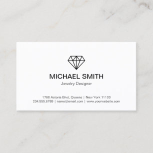 Tarjeta De Visita Diseño profesional del logotipo del diamante blanc