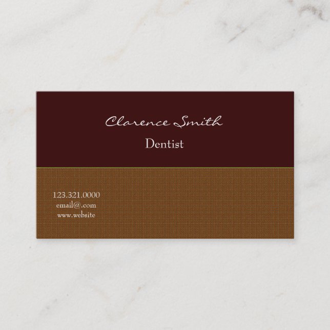 Tarjeta De Visita Diseño profesional Dentista Rustic Plaid (Anverso)