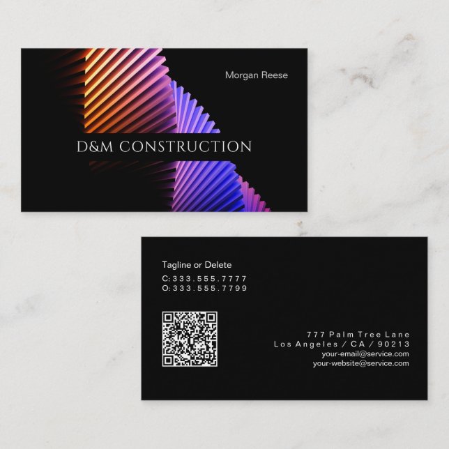 Tarjeta De Visita Diseño profesional, inteligente, código QR (Anverso / Reverso)