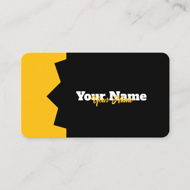 Tarjeta De Visita Diseño profesional moderno amarillo negro (Anverso)