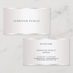 Tarjeta De Visita Diseño Profesional Moderno de Plata con Estilo y G