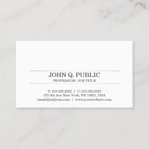 Tarjeta De Visita Diseño profesional moderno elegante estilo blanco
