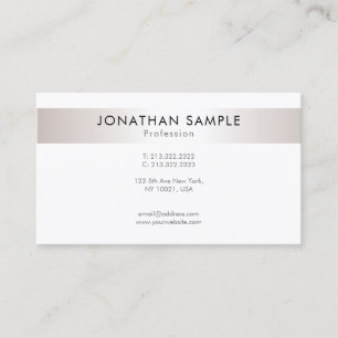 Tarjeta De Visita Diseño profesional Moderno Elegante Llanura Mínima