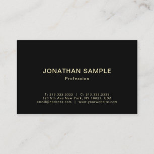 Tarjeta De Visita Diseño profesional moderno Elegante Oro Negro