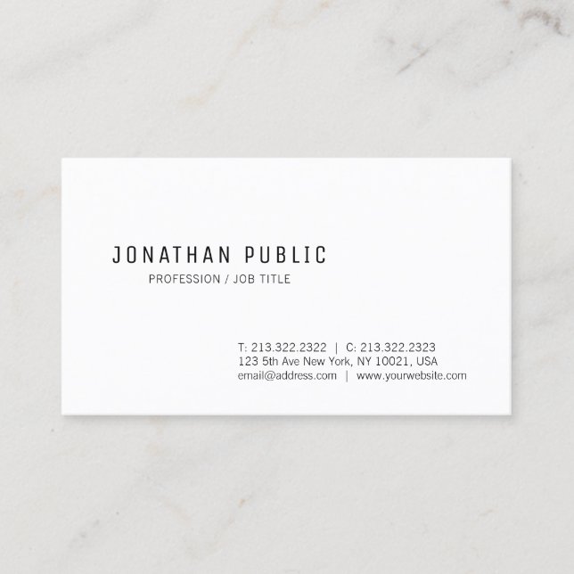 Tarjeta De Visita Diseño profesional moderno y elegante (Anverso)