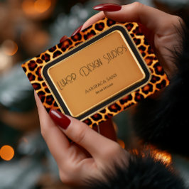 Tarjeta De Visita Diseño Profesional Primal Instinct Leopard Print
