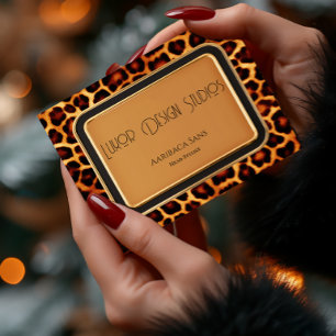 Tarjeta De Visita Diseño Profesional Primal Instinct Leopard Print