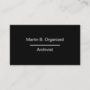 Tarjeta De Visita Diseño profesional simple del archivista
